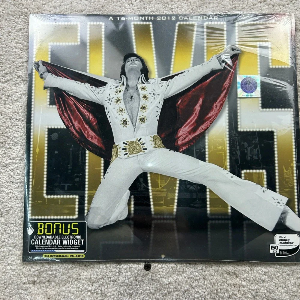 Elvis Presley 2012 Wall Calendar Mead 16 Month Factory Sealed NOS EPE Licensed